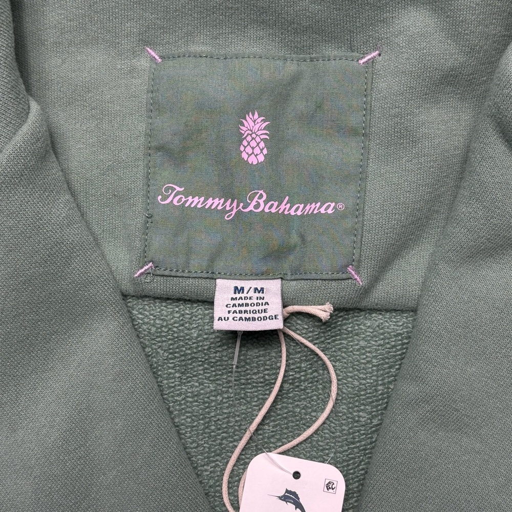 NWT Tommy Bahama Marina Del Mar French Terry Peacoat M Tropical Fern Green - Picture 8 of 10